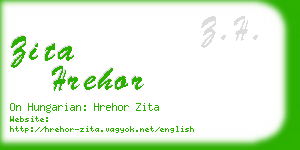 zita hrehor business card